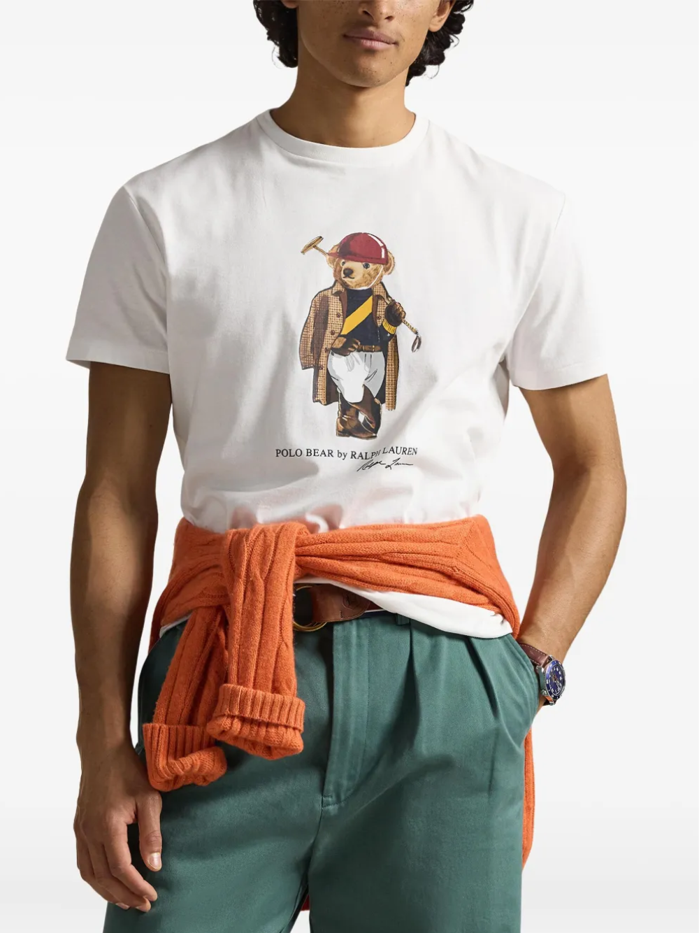 RALPH LAUREN Custom Slim Fit Polo Bear T-Shirt White