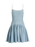 RALPH LAUREN WOMEN Panelled Cotton Chambray Dress Blue