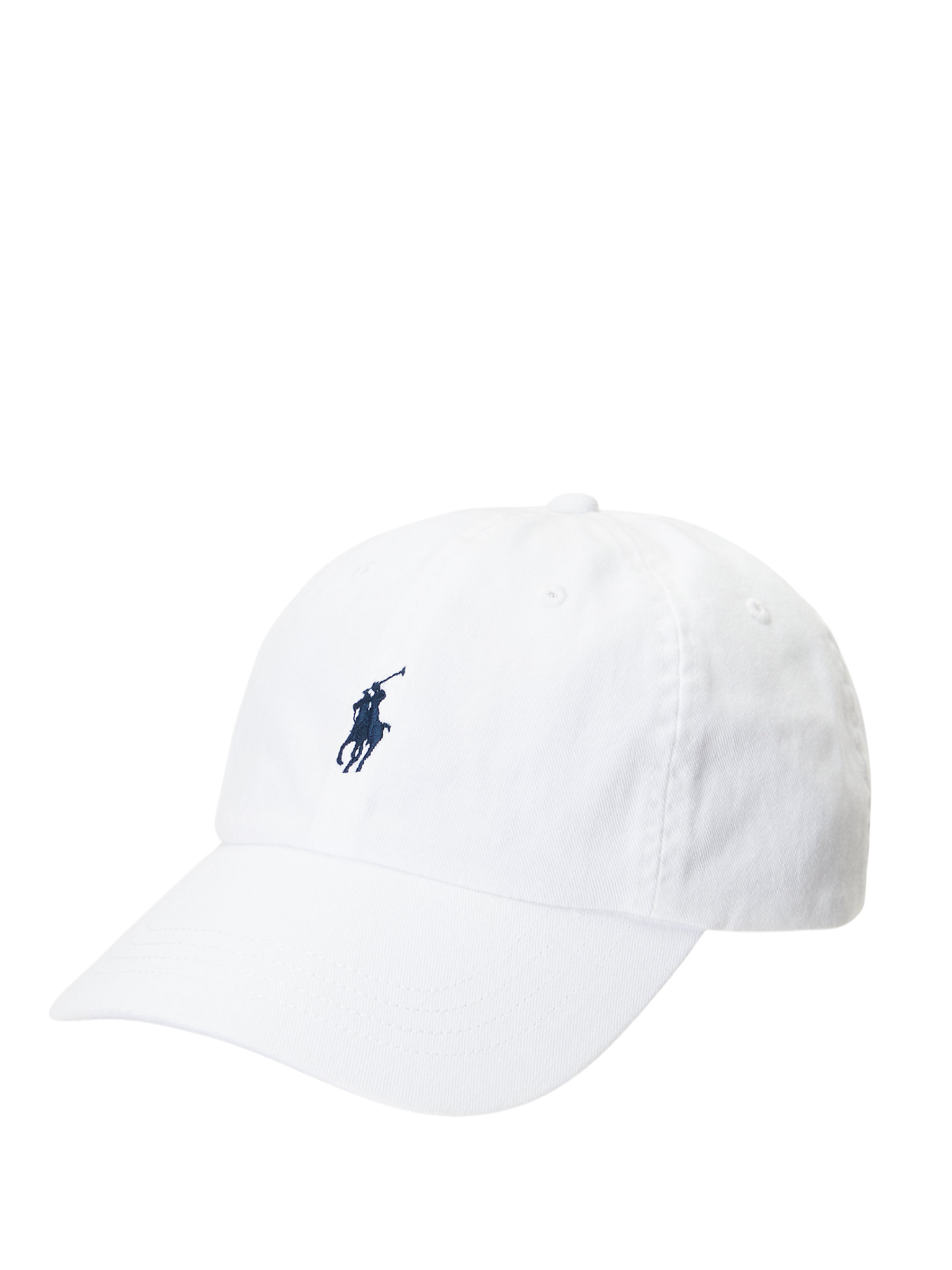 RALPH LAUREN Cotton Chino Baseball Cap White/ Newport Navy