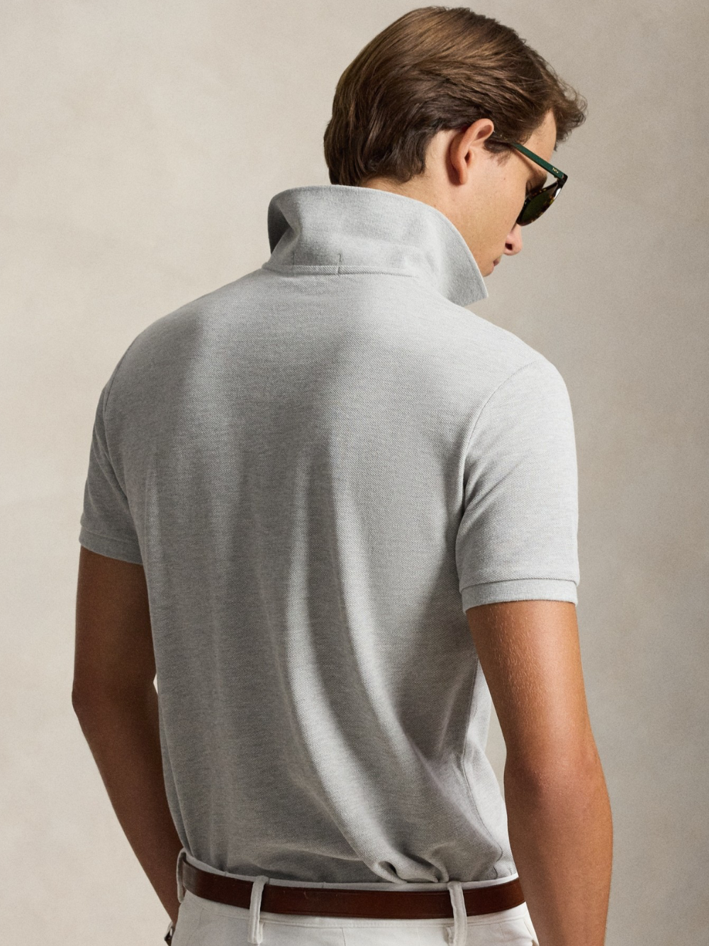 RALPH LAUREN The Iconic Custom Slim Fit Mesh Polo Spring Heather