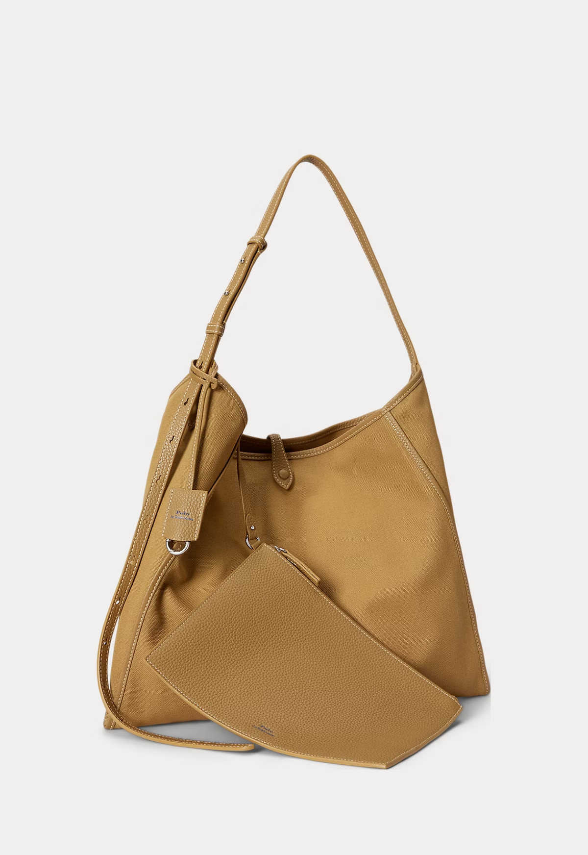 RALPH LAUREN WOMENS Polo Play Canvas Messenger Bag Berkshire Tan