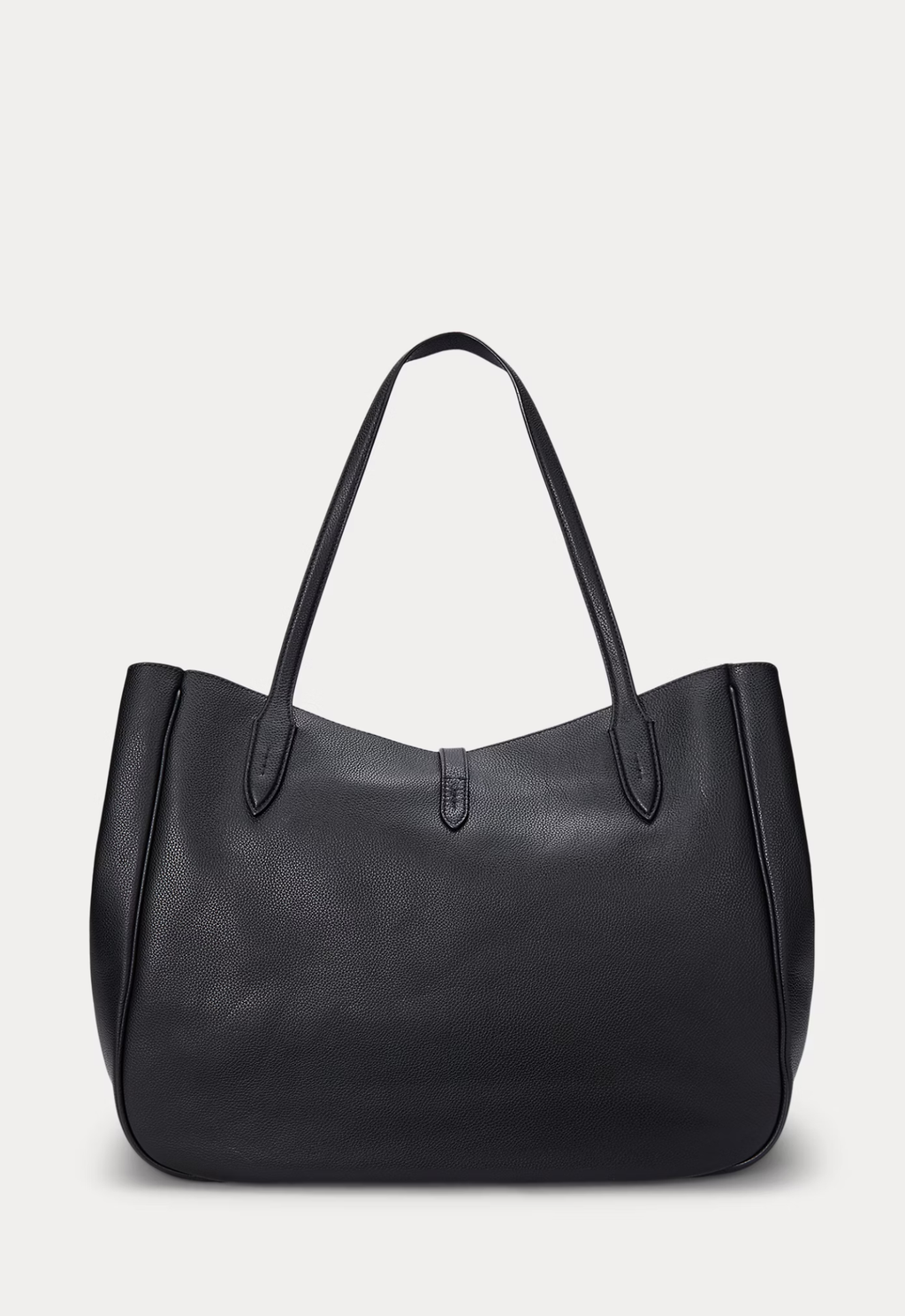 RALPH LAUREN WOMEN Polo ID Leather Large Tote Black