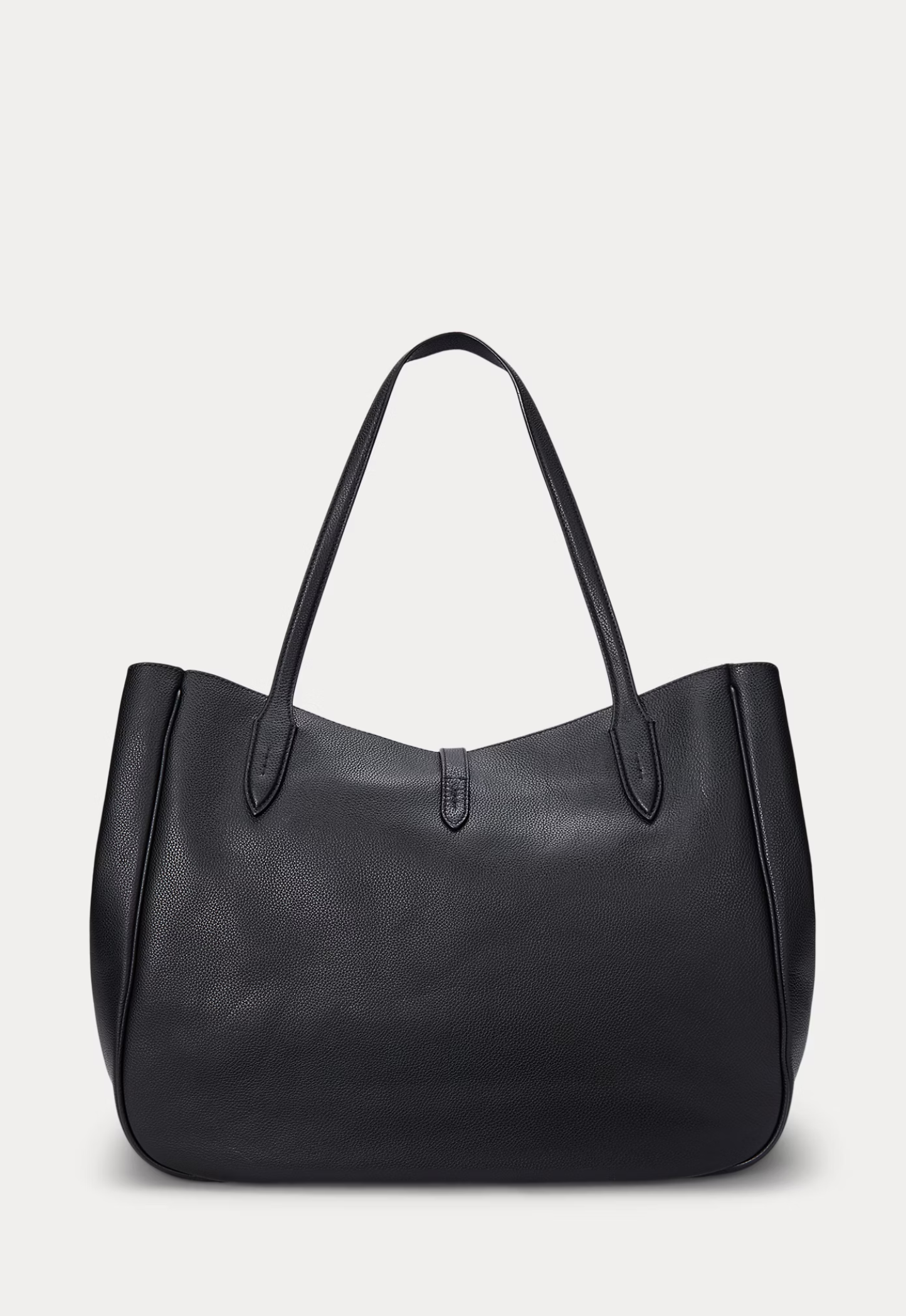 RALPH LAUREN WOMEN Polo ID Leather Large Tote Black