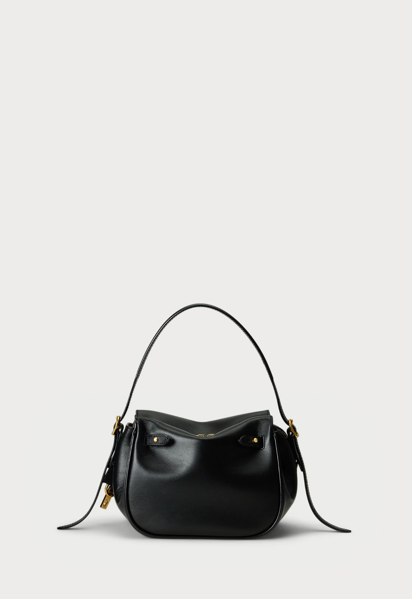 RALPH LAUREN WOMEN Polo ID Leather Mini Satchel Black