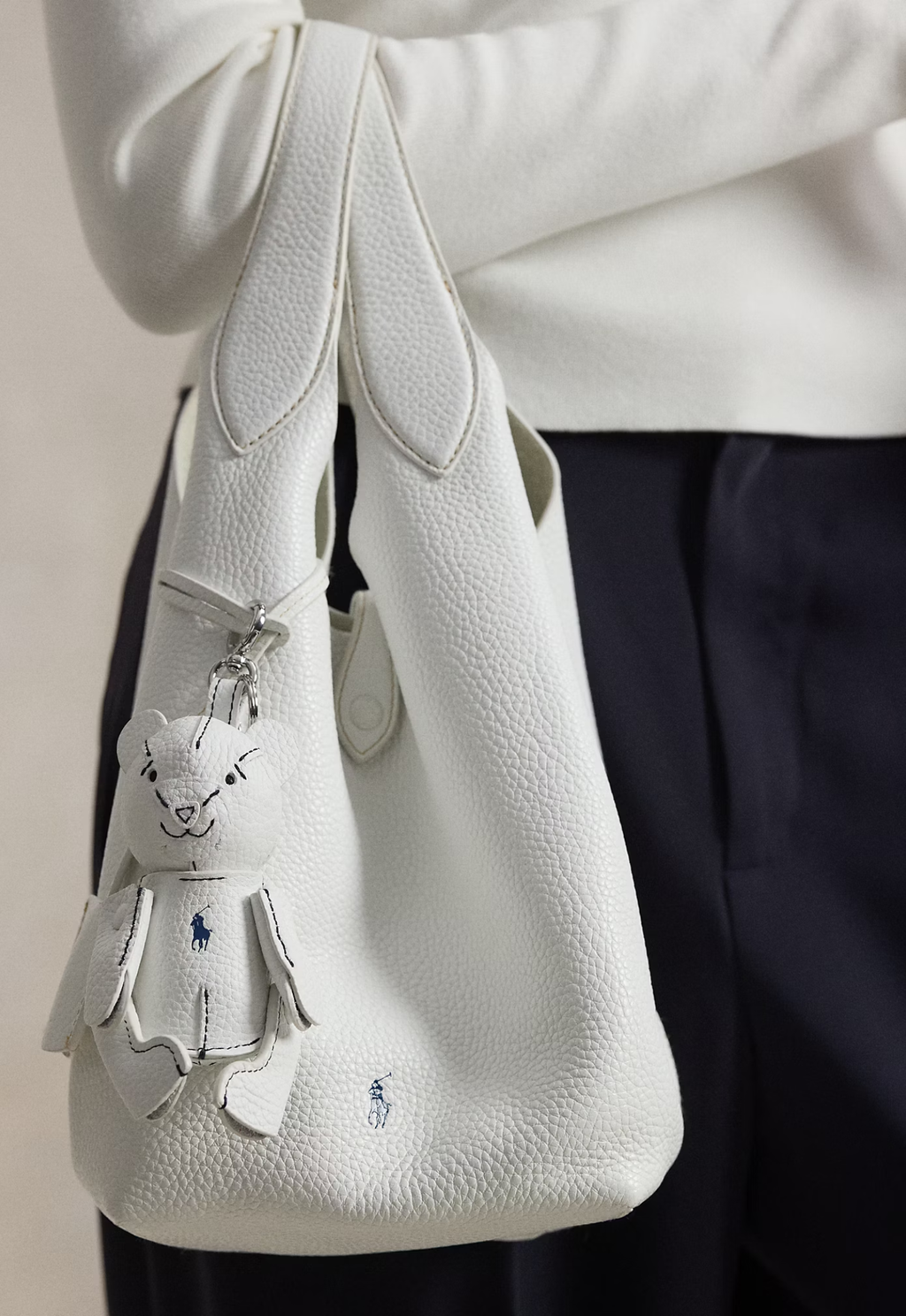 RALPH LAUREN WOMENS Polo Play Leather Tote Paper