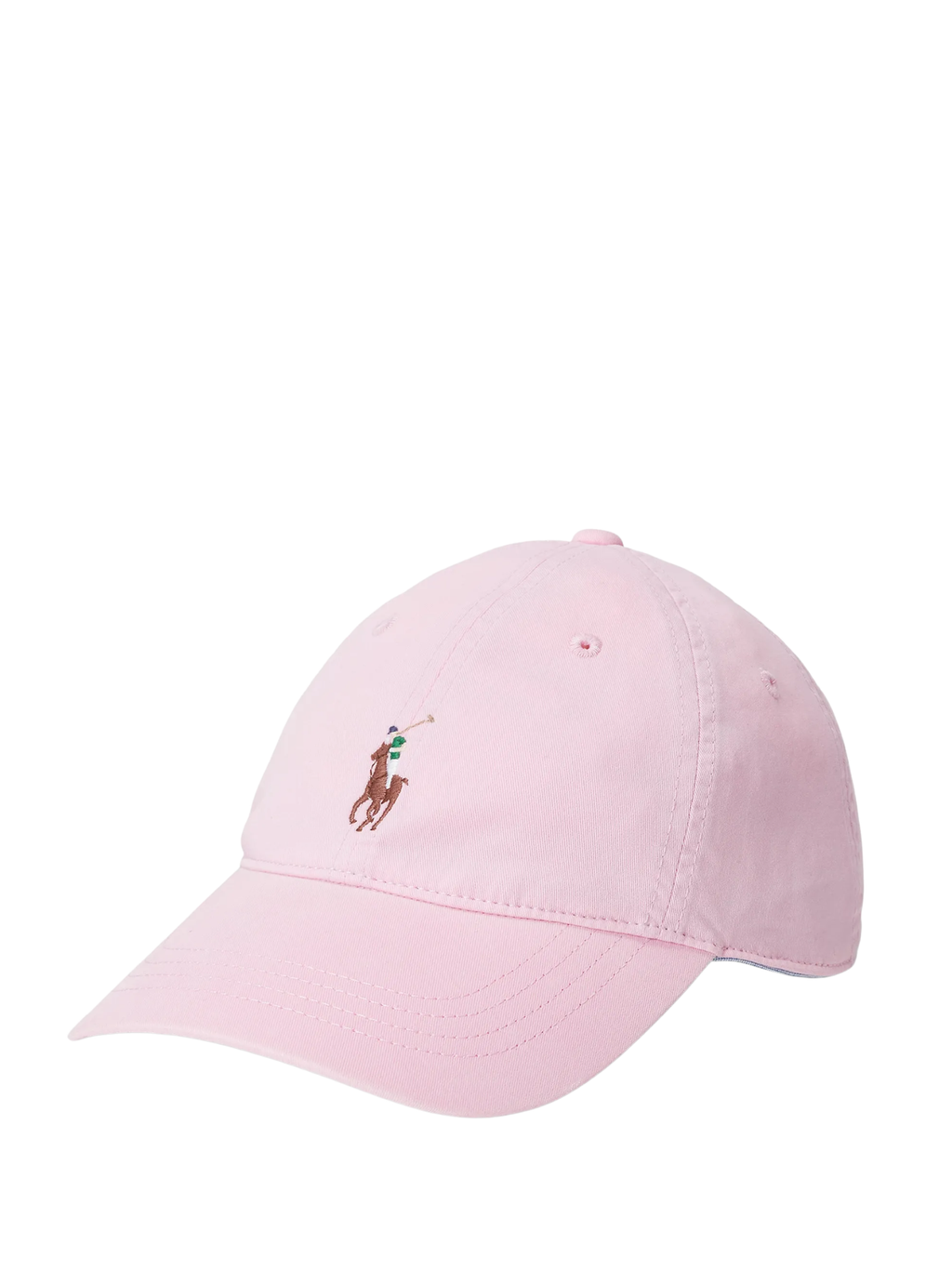 RALPH LAUREN WOMEN Stretch Cotton Twill Pony Ball Cap Carmel Pink
