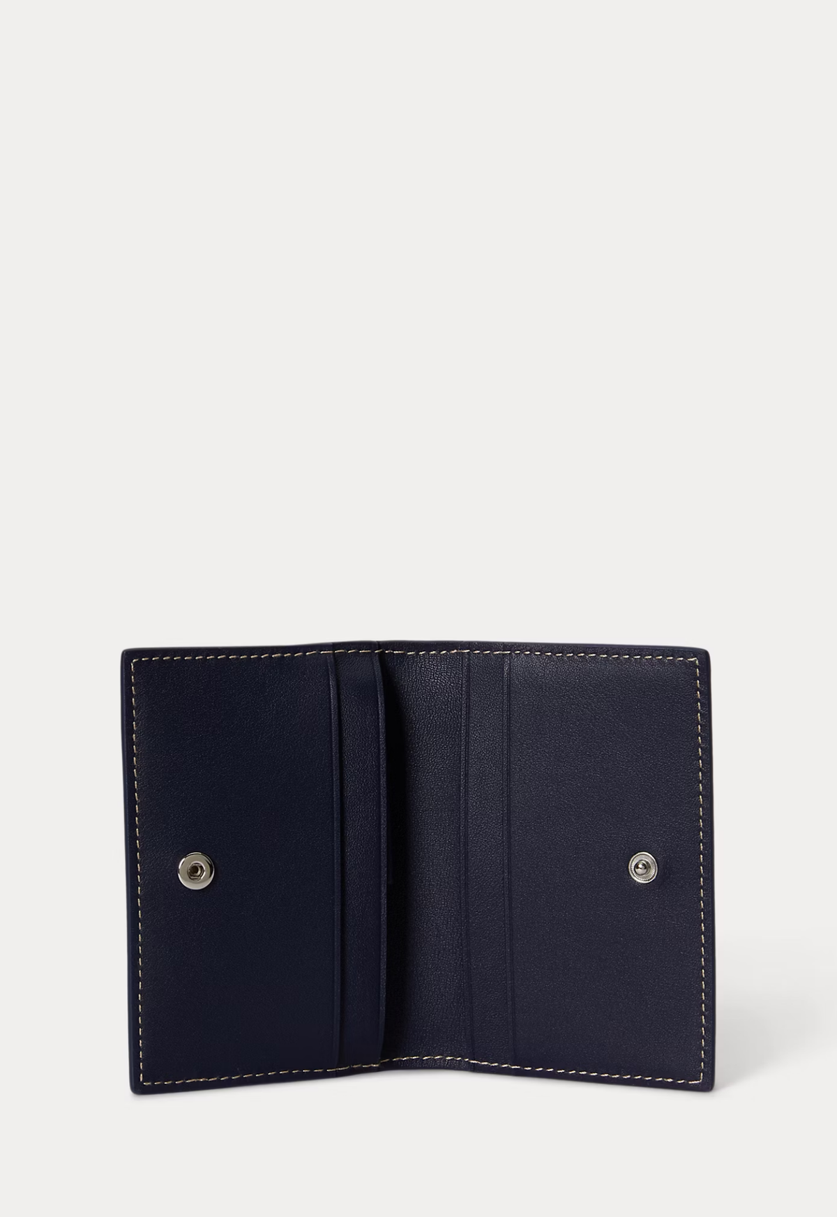 RALPH LAUREN WOMENS Polo Bear Leather Flapped Card Case Newport Navy