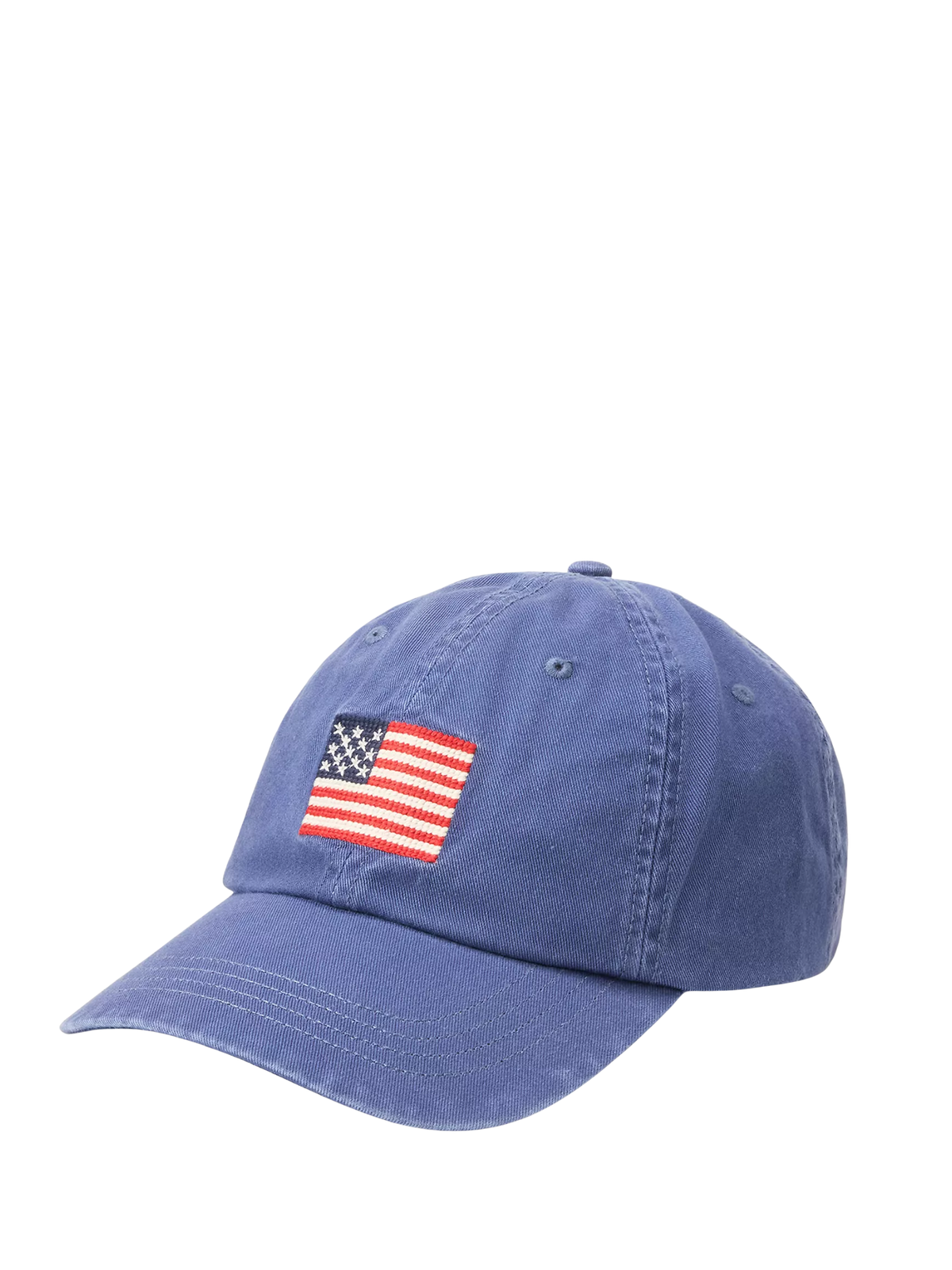 RALPH LAUREN WOMEN Flag Cotton Twill Ball Cap Light Navy