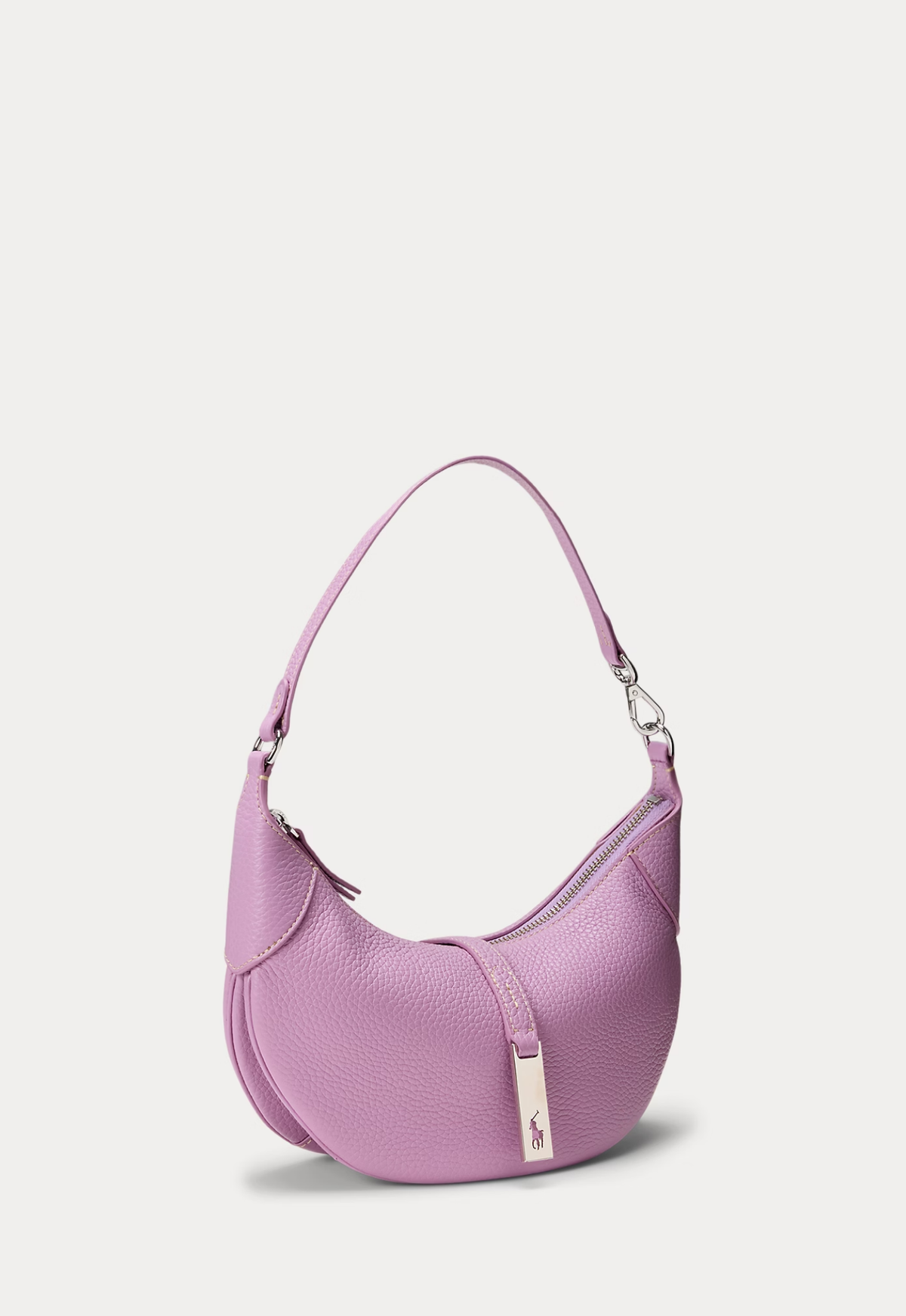 RALPH LAUREN WOMEN Polo ID Pebbled Mini Shoulder Bag Soft Lilac