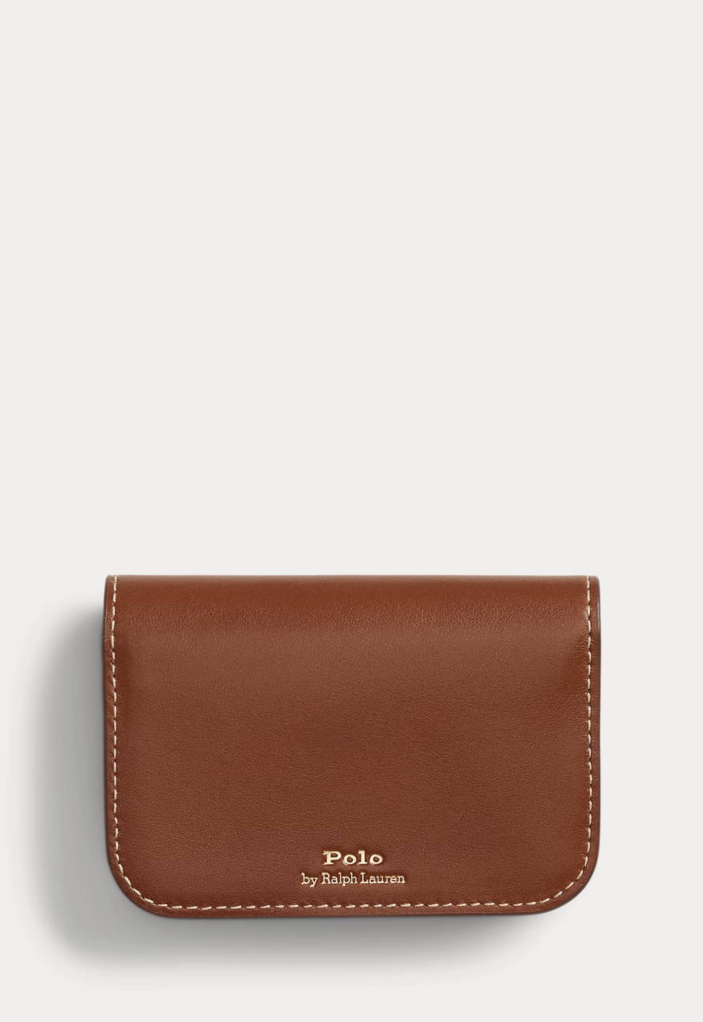 RALPH LAUREN WOMENS Polo ID Leather Fold-Over Card Case Cuoio