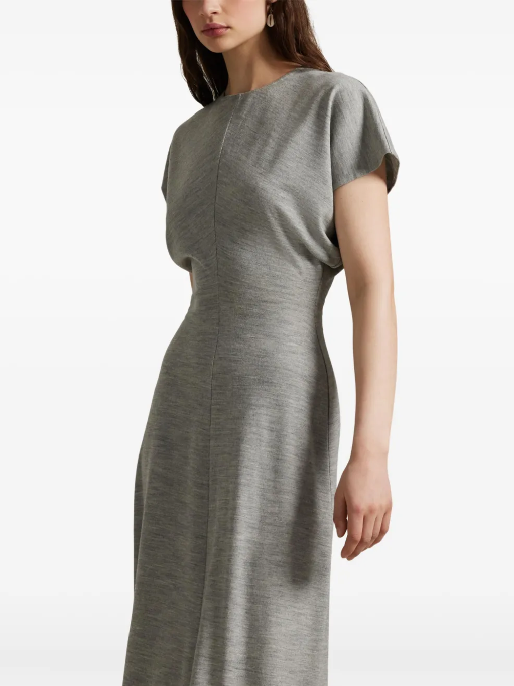 RALPH LAUREN WOMEN Wool-blend Dolman Dress Light Smoke Heather