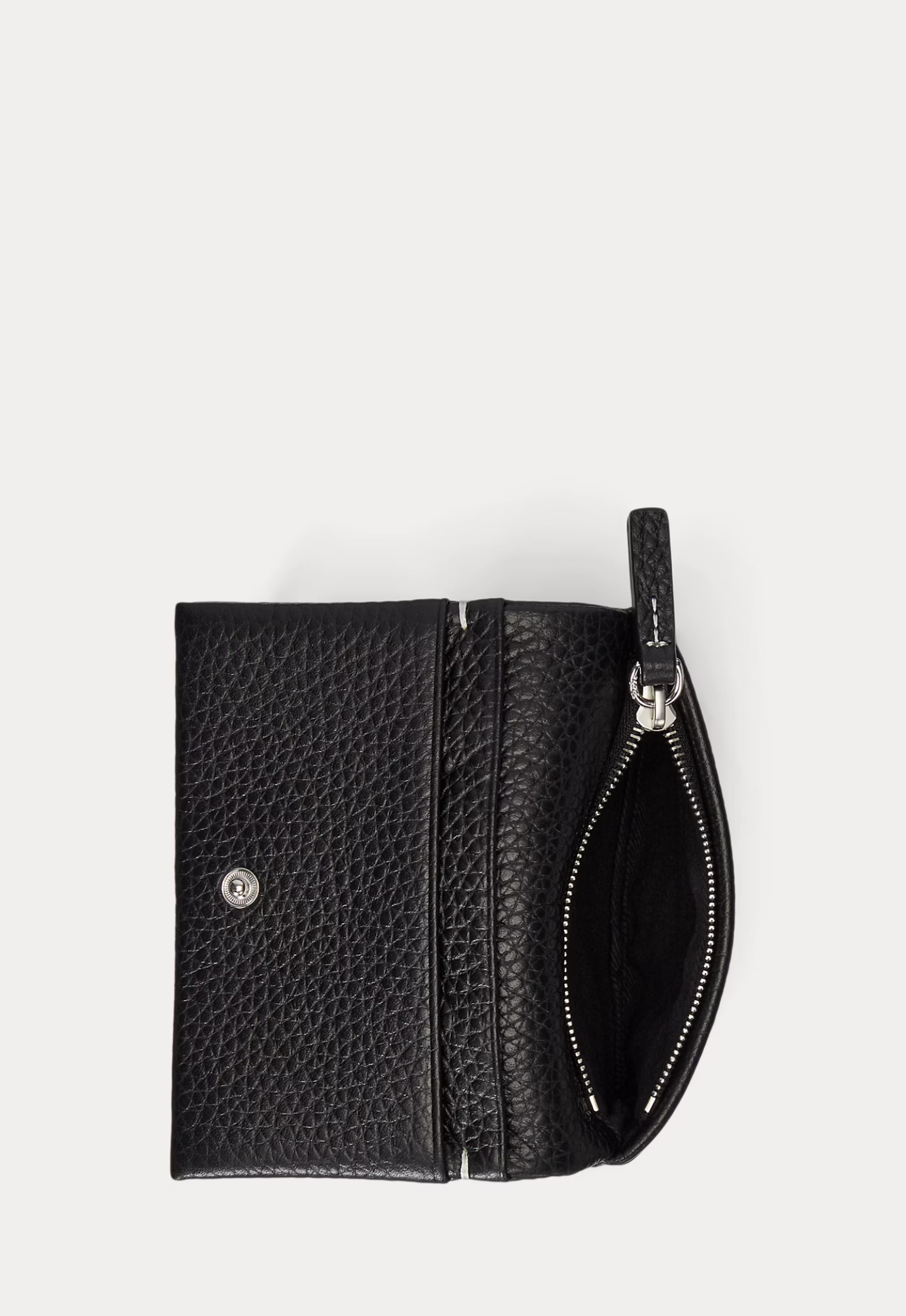 RALPH LAUREN WOMENS Polo Play Leather Snap Card Case Black