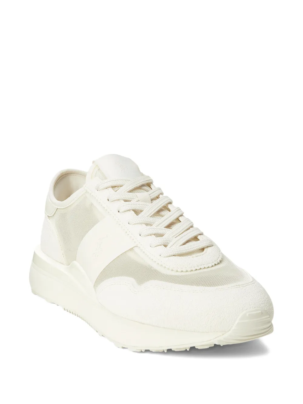 RALPH LAUREN Train 89 Mesh-Suede Sneakers Estate Cream