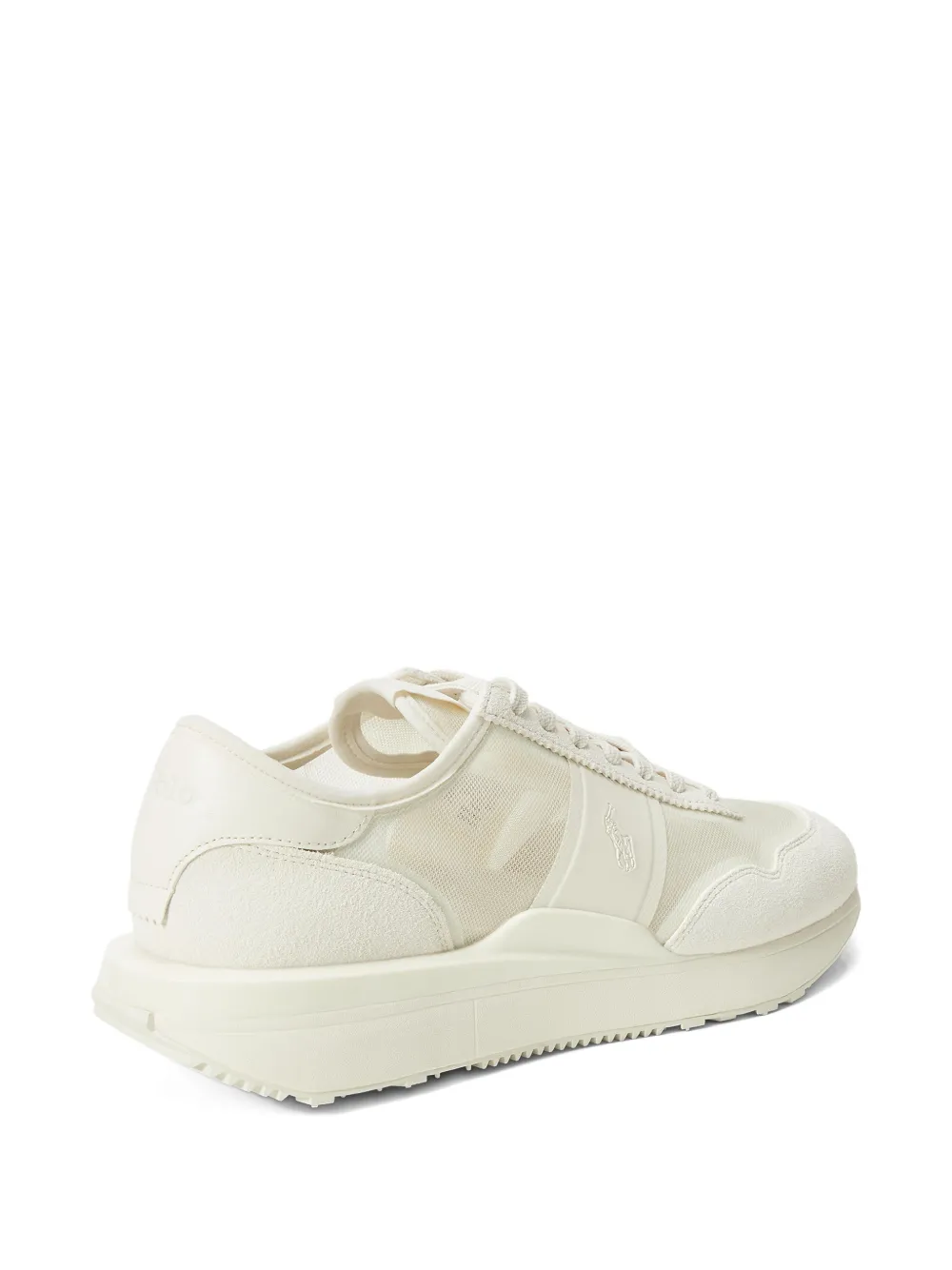 RALPH LAUREN Train 89 Mesh-Suede Sneakers Estate Cream