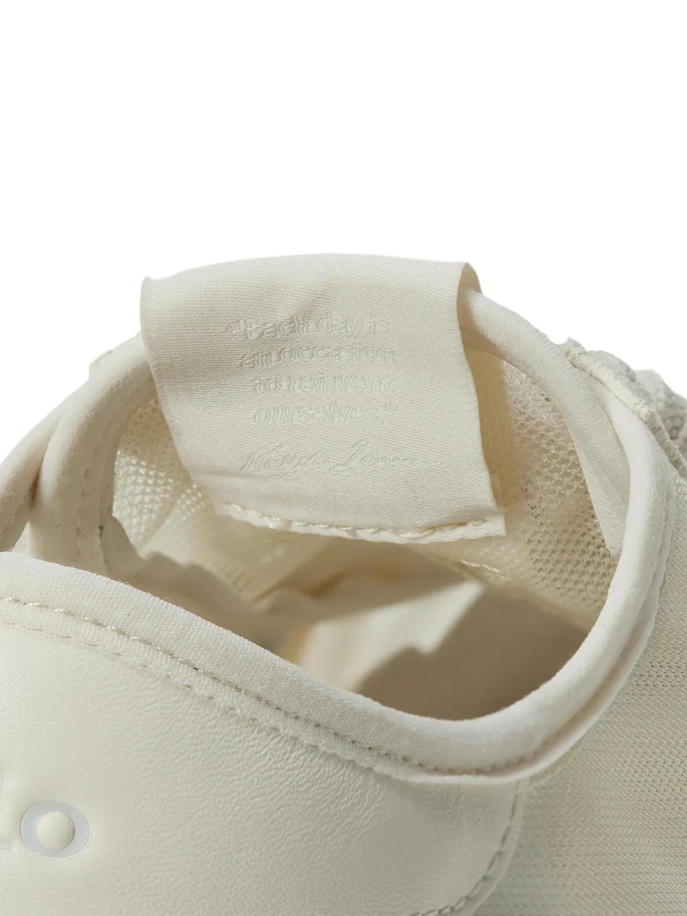 RALPH LAUREN Train 89 Mesh-Suede Sneakers Estate Cream