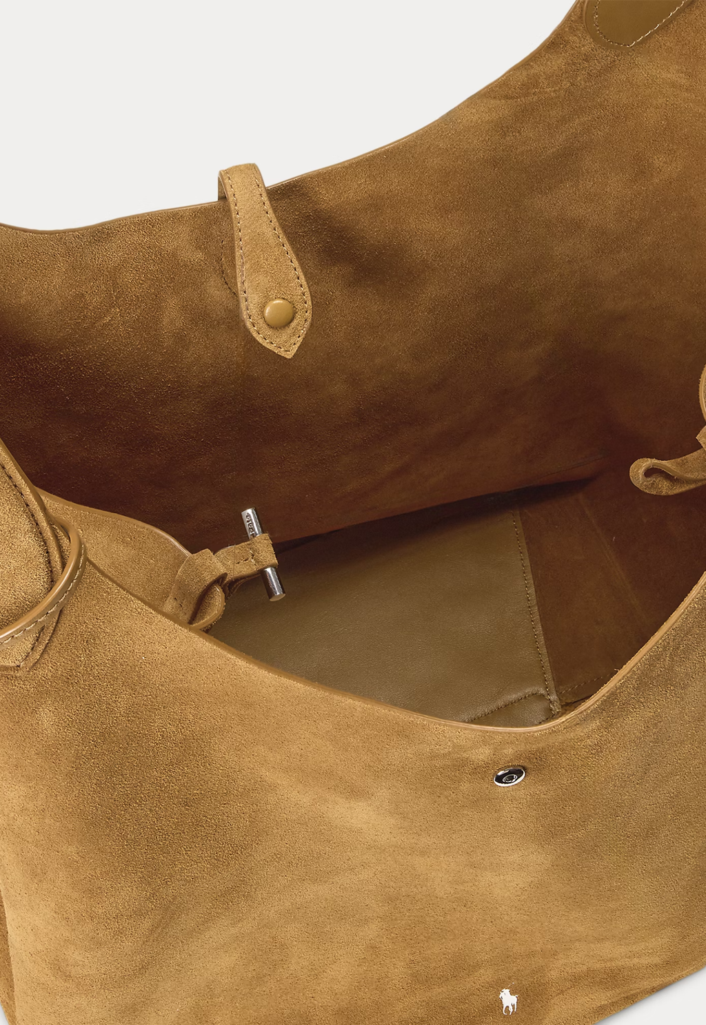 RALPH LAUREN WOMEN Polo Play Suede Tote Caramel