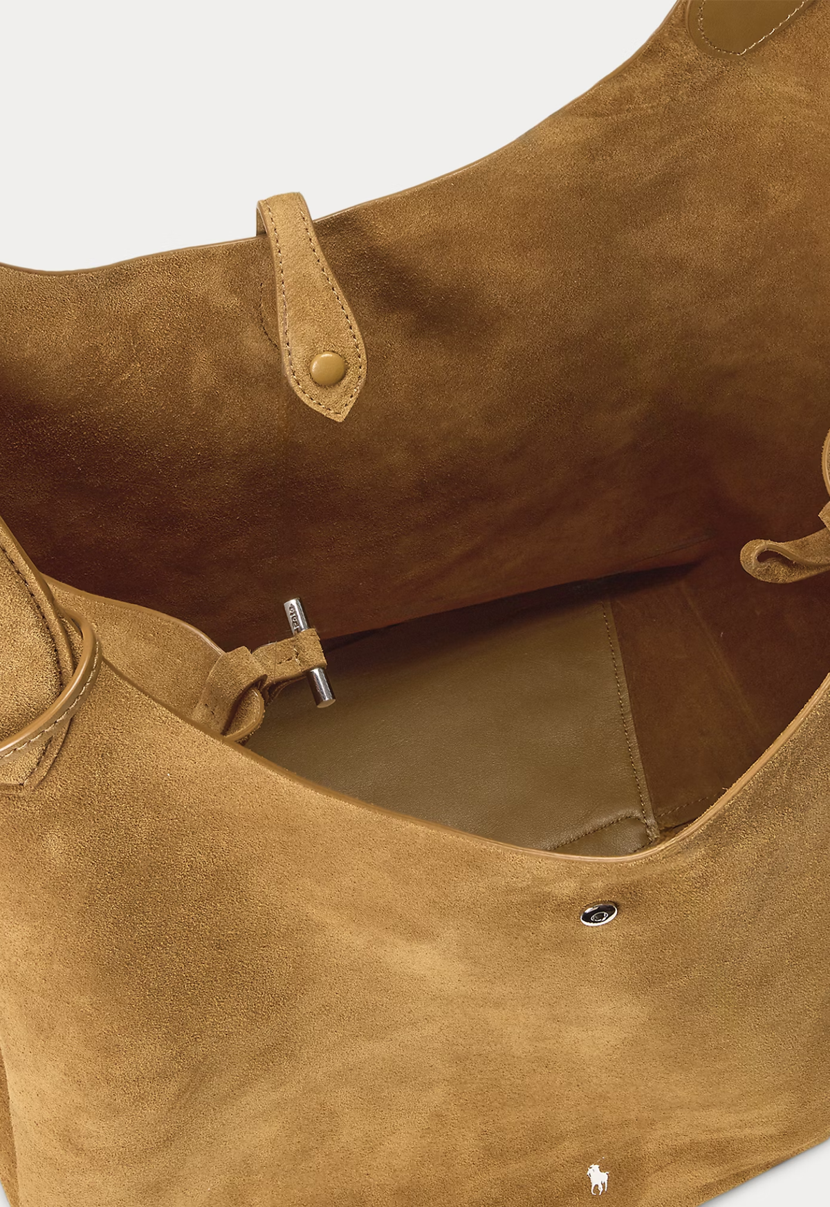 RALPH LAUREN WOMEN Polo Play Suede Tote Caramel