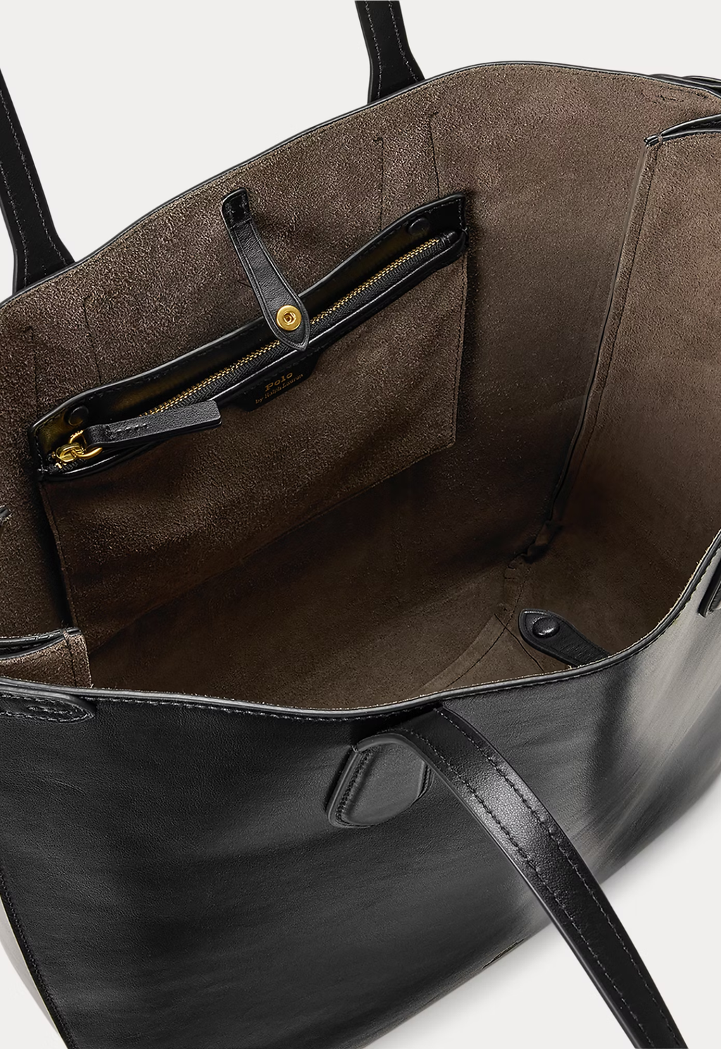 RALPH LAUREN WOMEN Bellport Leather North-South Tote Black