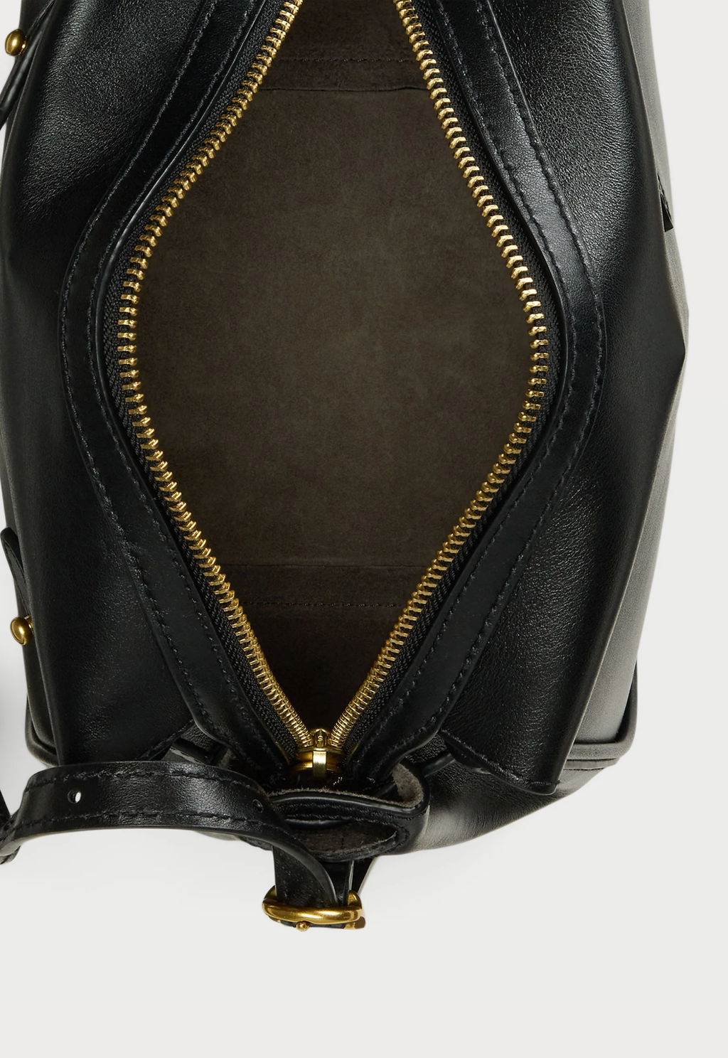 RALPH LAUREN WOMEN Polo ID Leather Mini Satchel Black