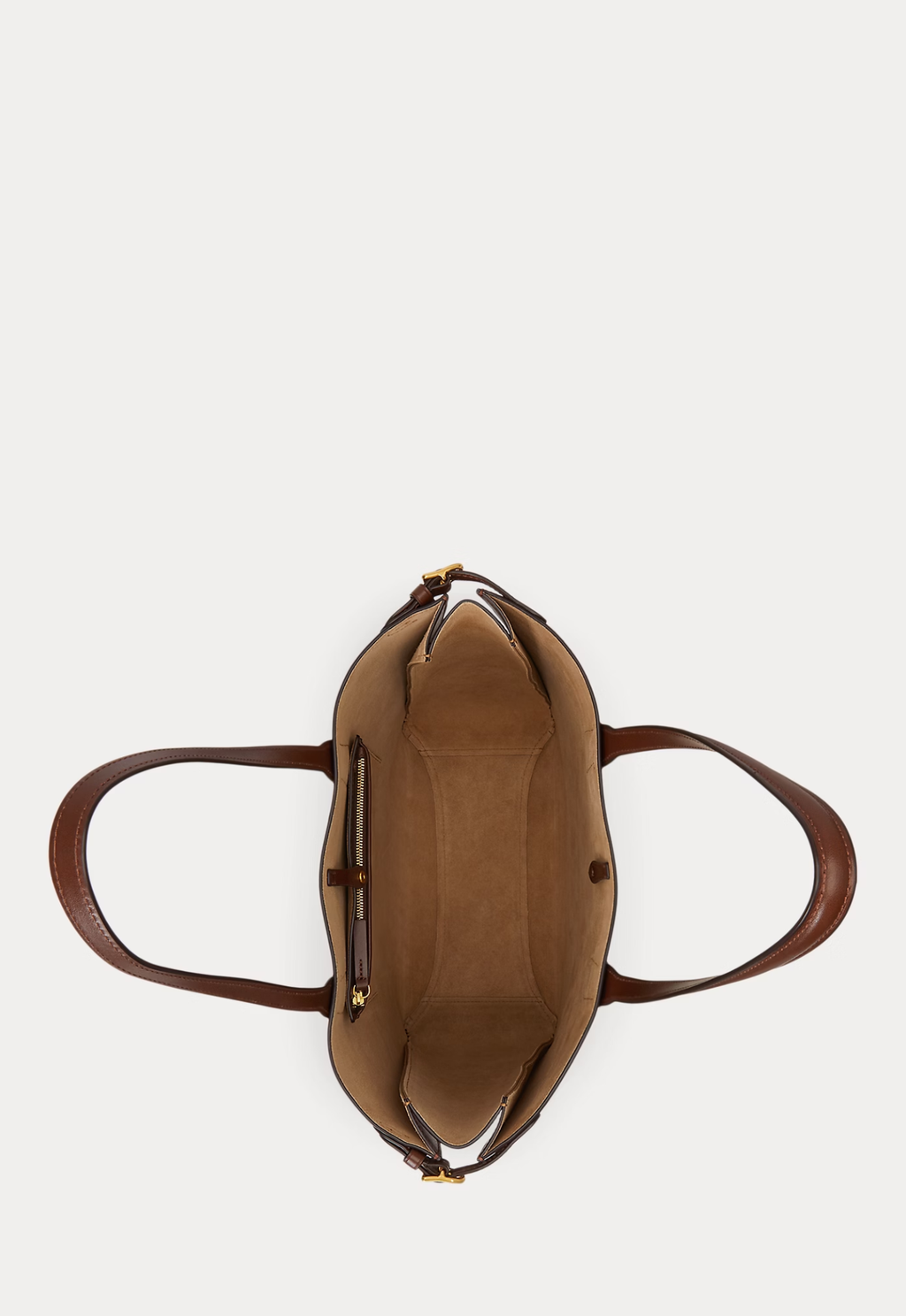 RALPH LAUREN WOMEN Bellport Leather North-South Tote Acorn