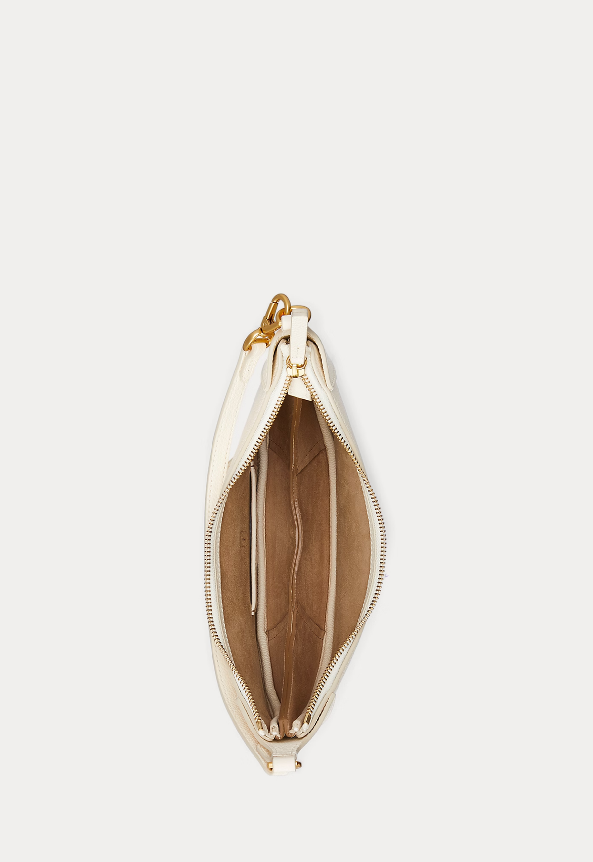 RALPH LAUREN WOMEN Polo ID Leather Mini Shoulder Bag Ivory