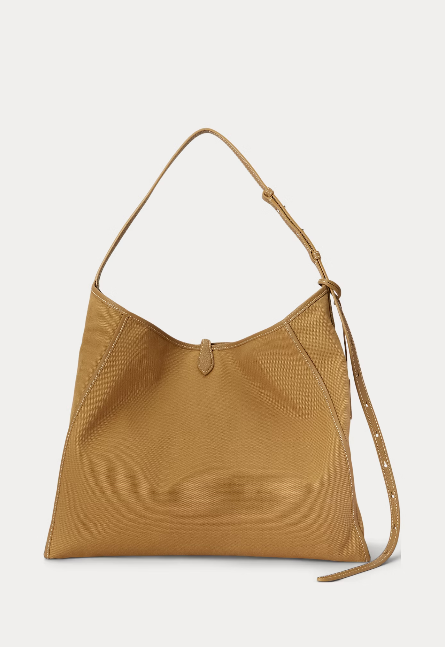 RALPH LAUREN WOMENS Polo Play Canvas Messenger Bag Berkshire Tan