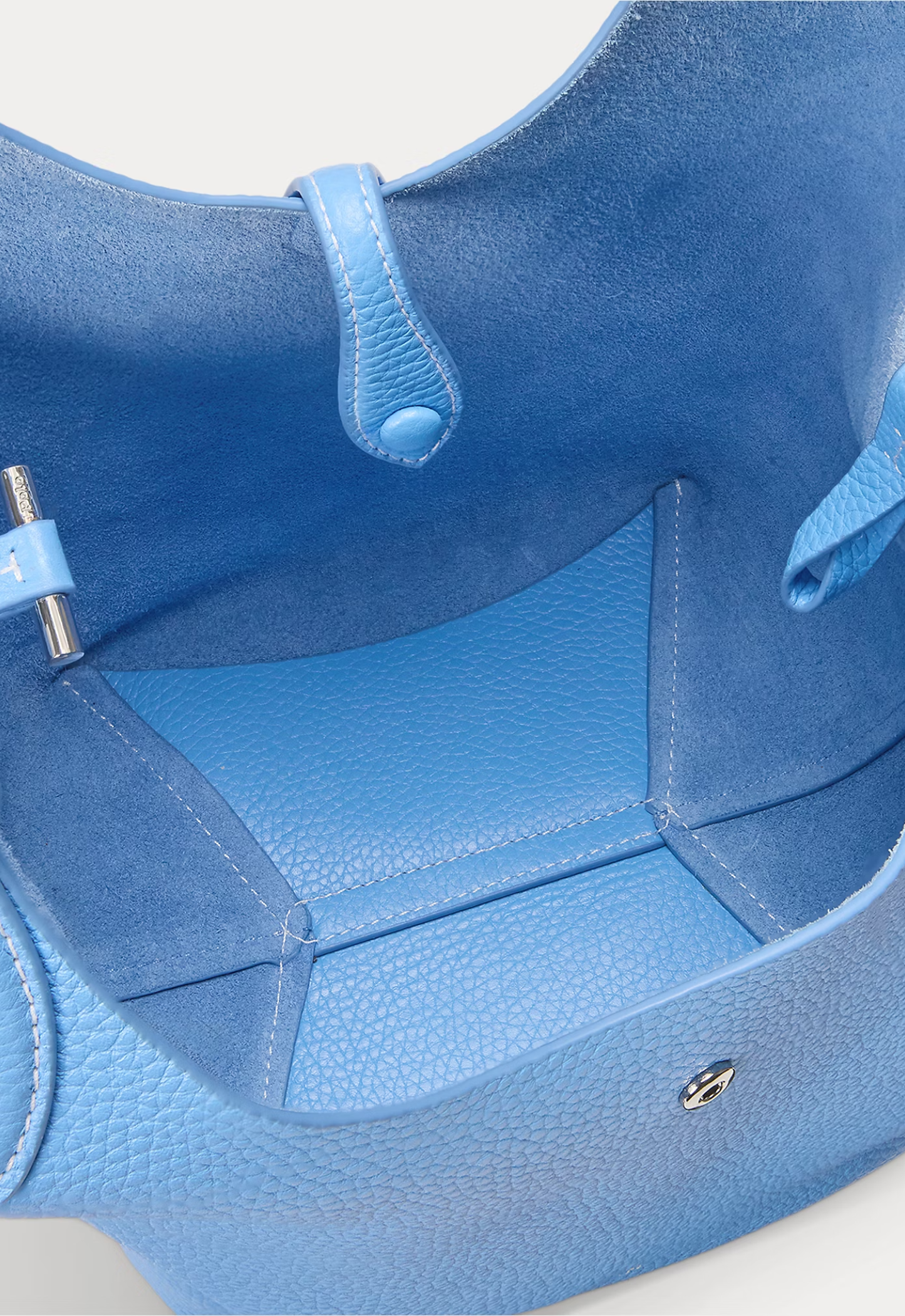 RALPH LAUREN WOMEN Polo Play Leather Tote Baby Blue