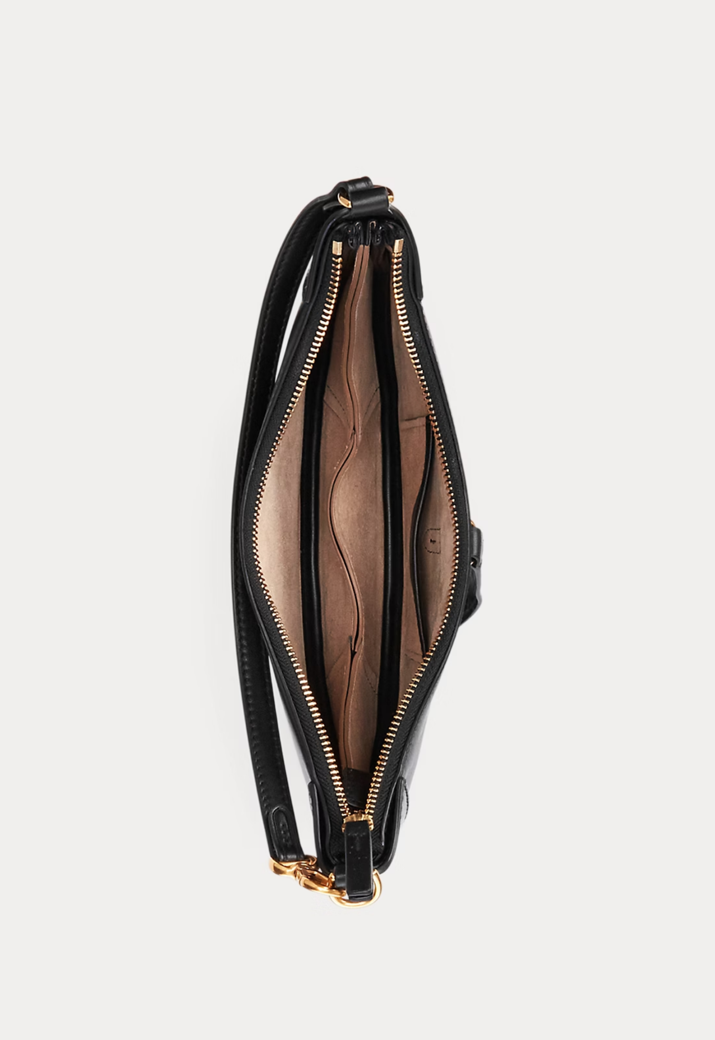 RALPH LAUREN WOMEN Polo ID Calfskin Mini Shoulder Bag Black