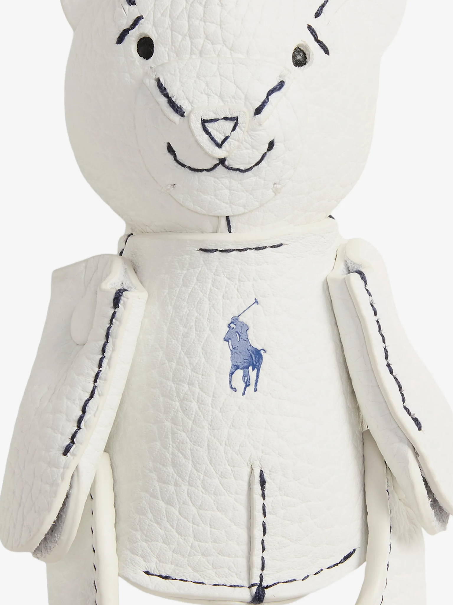 RALPH LAUREN WOMEN Polo Bear Leather Bag Charm White