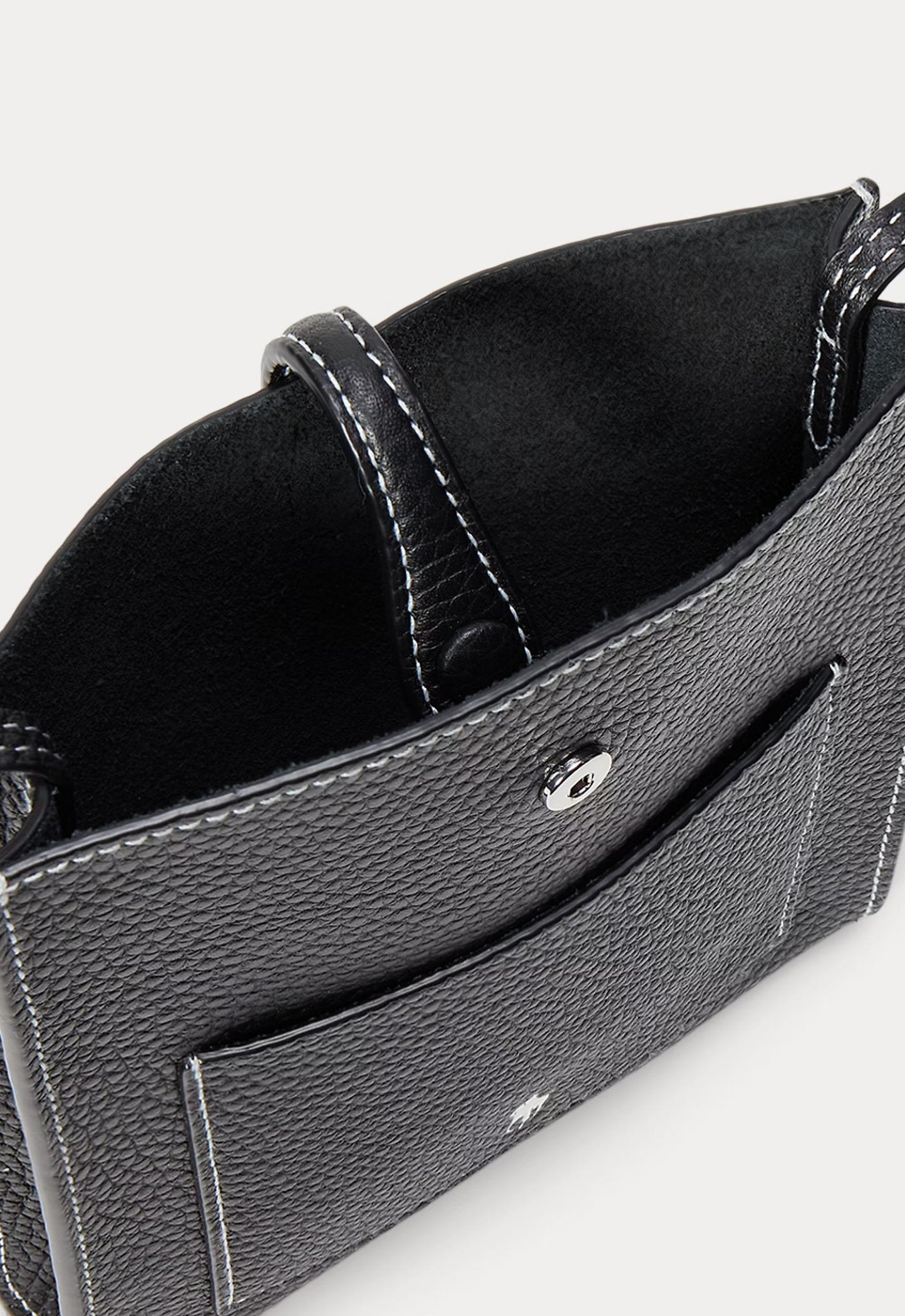 RALPH LAUREN WOMENS Polo Play Leather Pocket Crossbody Black