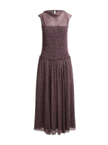 RALPH LAUREN WOMEN Crinkle Printed Dress Purple