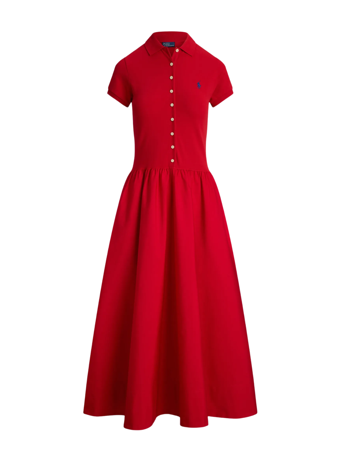 RALPH LAUREN WOMEN Hybrid Mesh Polo-bodice Dress Very Red