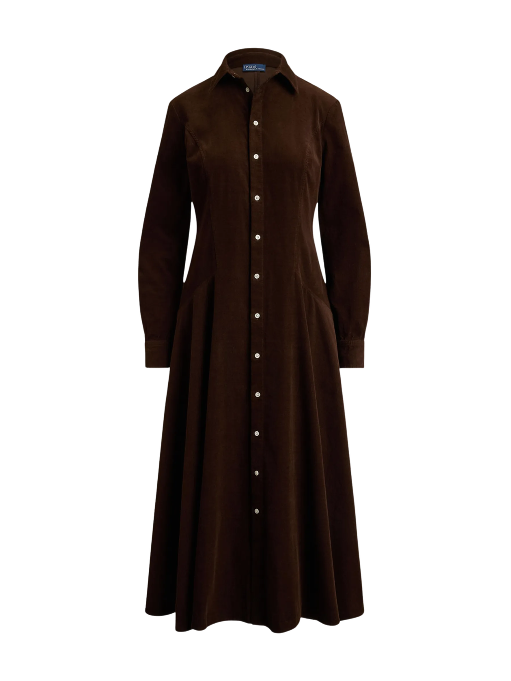 RALPH LAUREN WOMEN Corduroy A-line Shirtdress Dark Brown