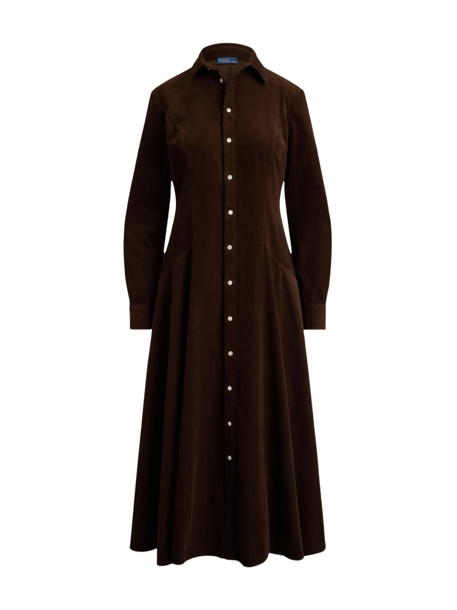 RALPH LAUREN WOMEN Corduroy A-line Shirtdress Dark Brown
