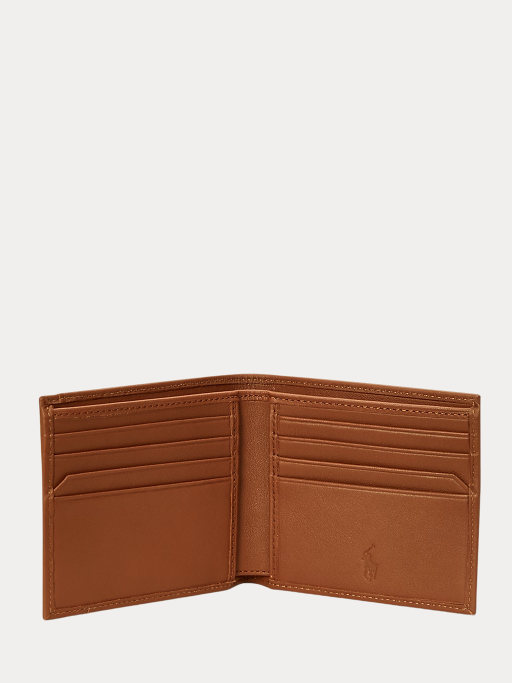RALPH LAUREN Smooth Leather Billfold Wallet Saddle