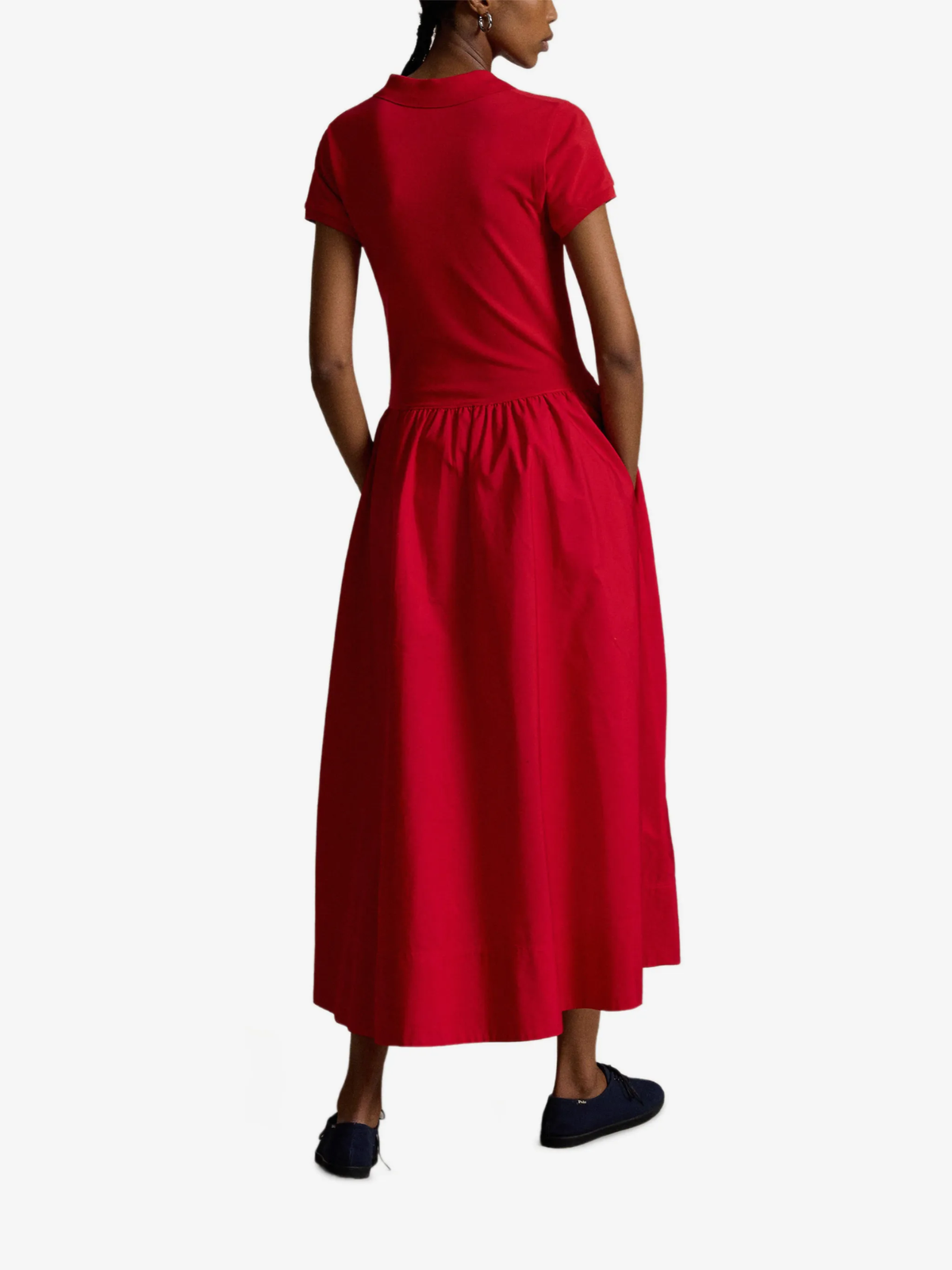 RALPH LAUREN WOMEN Hybrid Mesh Polo-bodice Dress Very Red