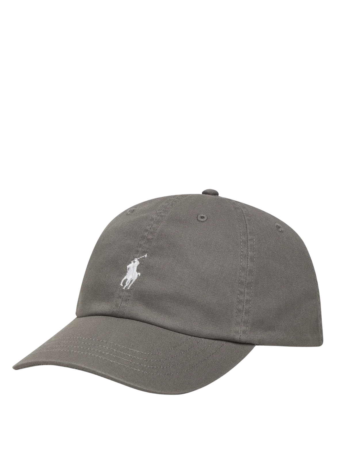 RALPH LAUREN WOMEN The Iconic Cotton Chino Ball Cap Perfect Grey/White