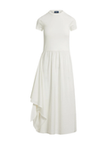 RALPH LAUREN WOMEN Faux-Wrap Tee Dress White