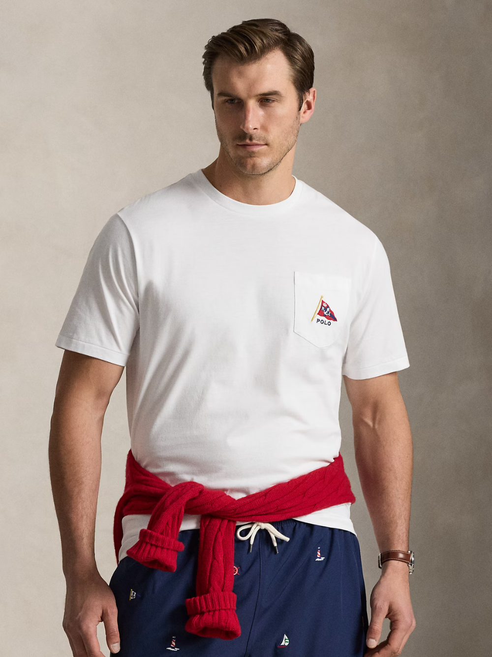 RALPH LAUREN Custom Slim Fit Polo Bear T-Shirt Newport Bear-White
