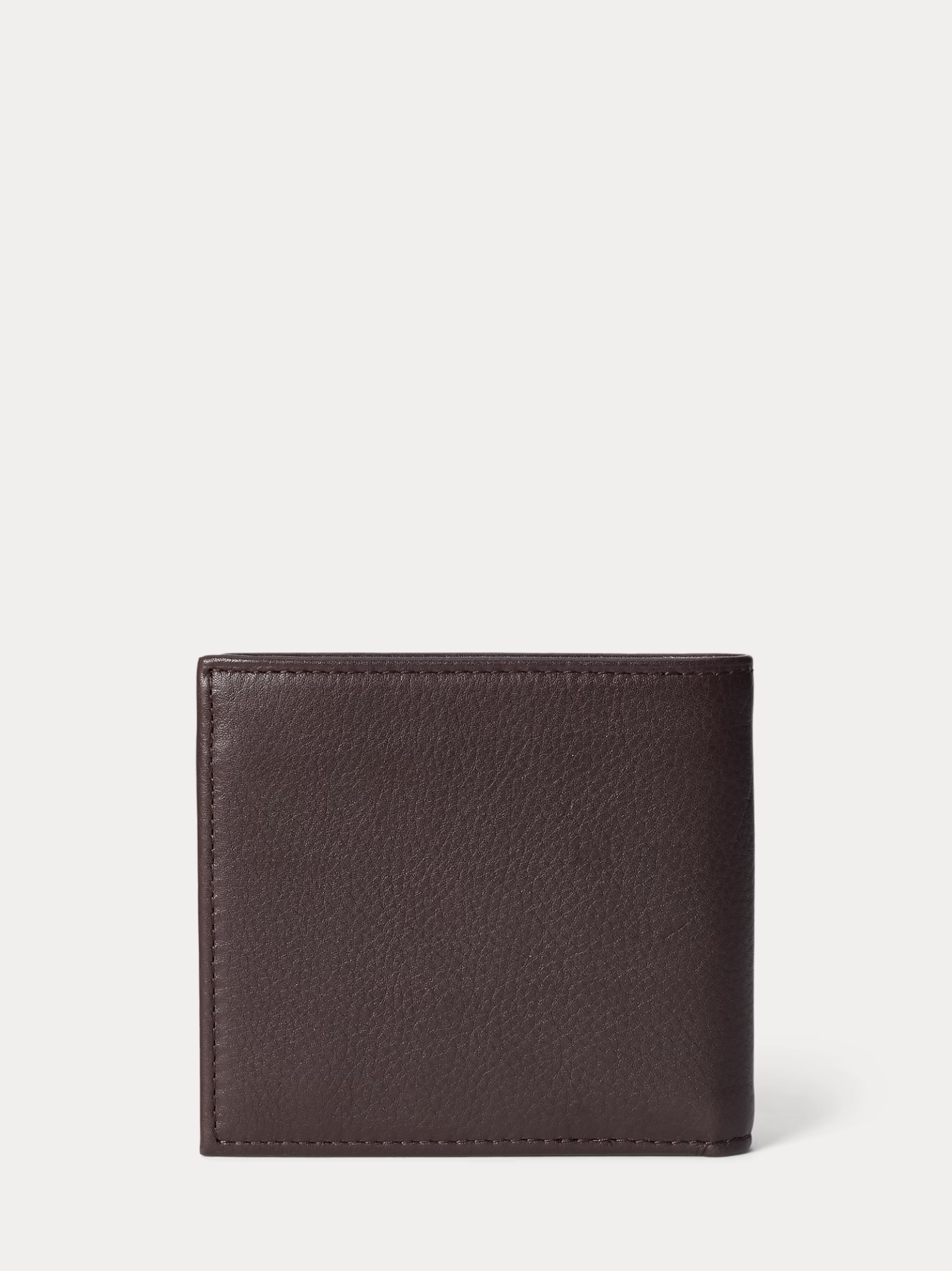 RALPH LAUREN Pebbled Leather Billfold Coin Wallet Brown