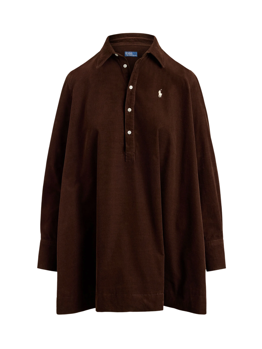 RALPH LAUREN WOMEN Corduroy Pleated Shirtdress Dark Brown