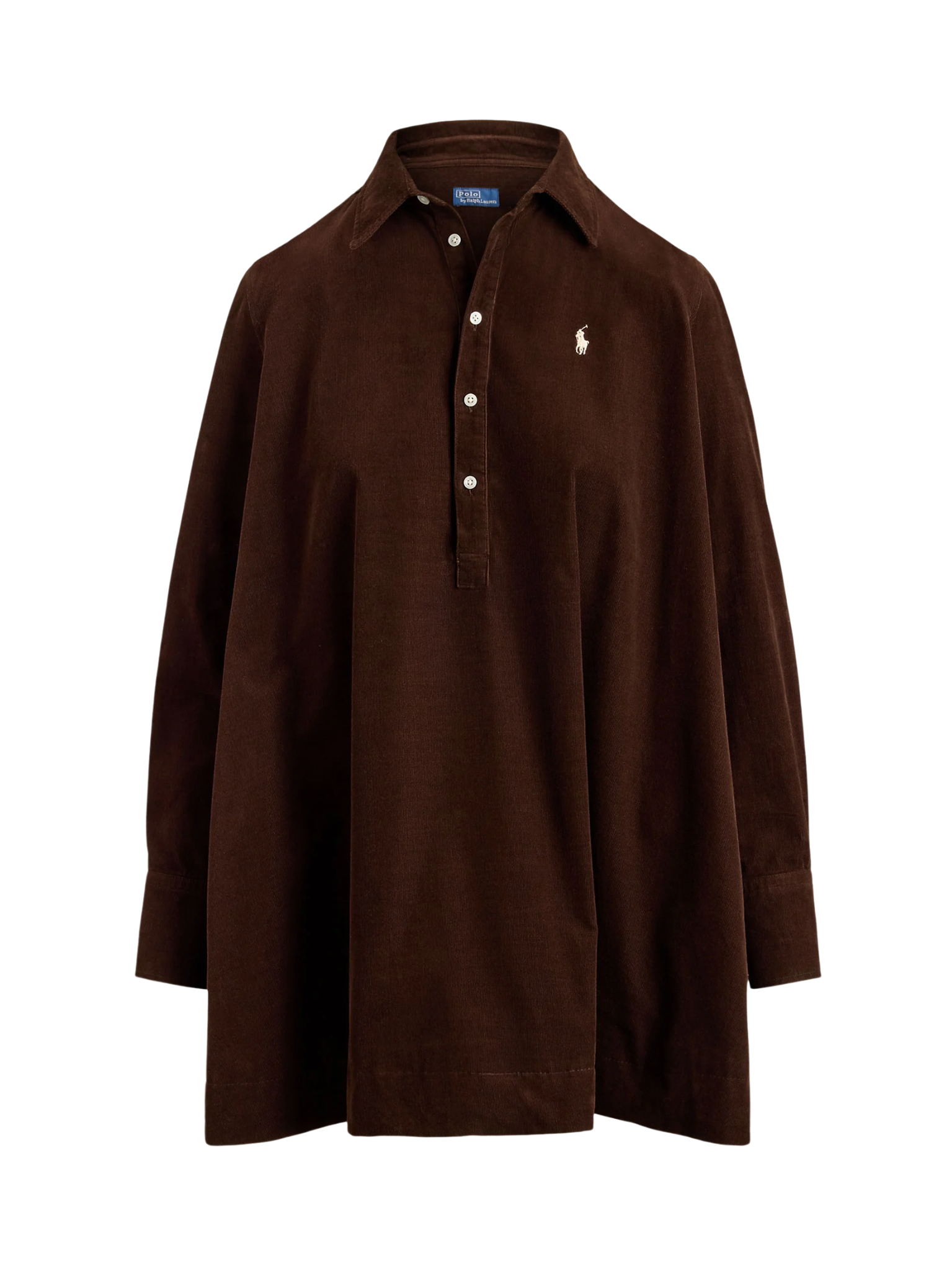RALPH LAUREN WOMEN Corduroy Pleated Shirtdress Dark Brown