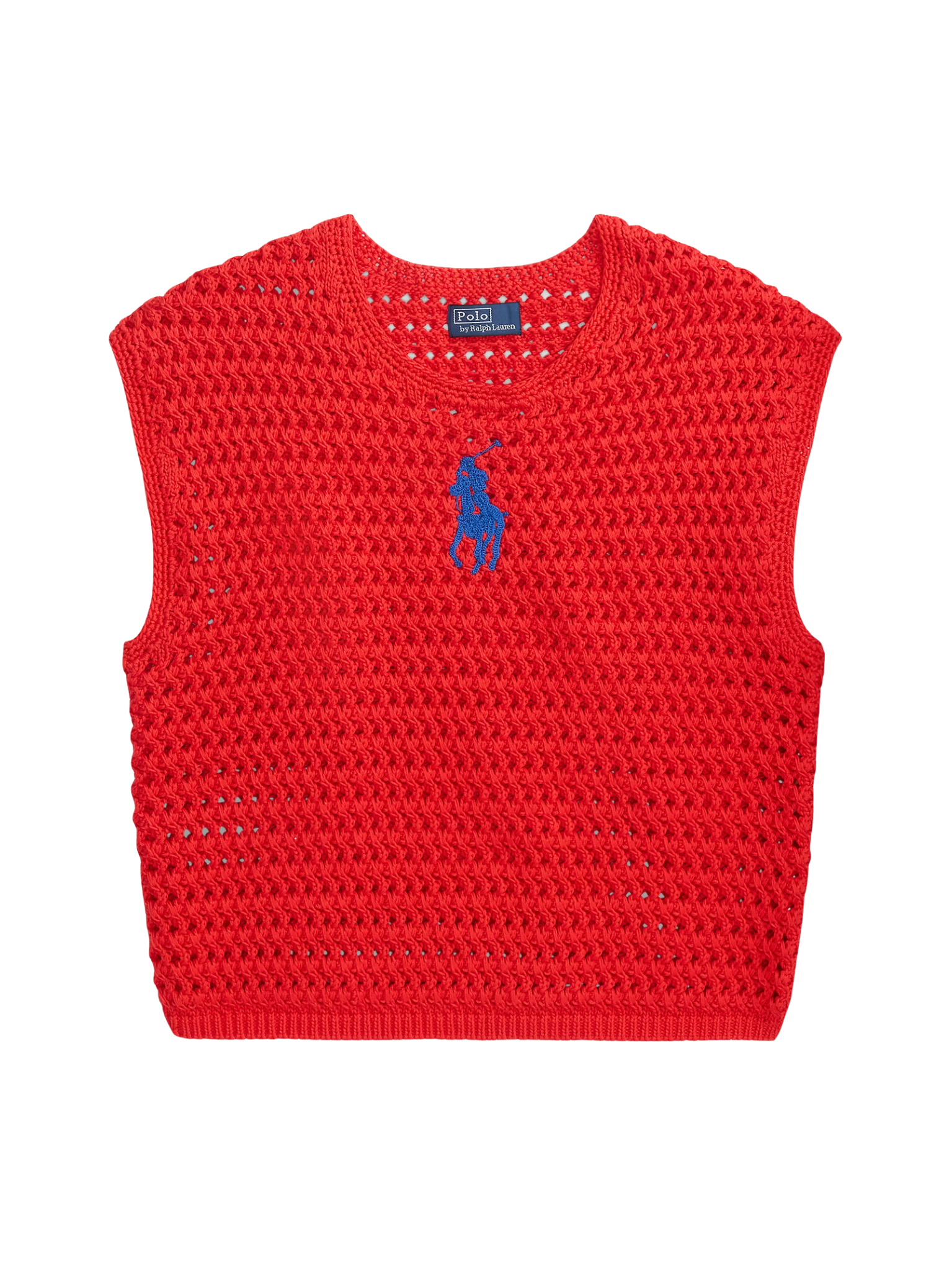 RALPH LAUREN WOMEN Big Pony Crocheted Cotton Jumper Petal Rose