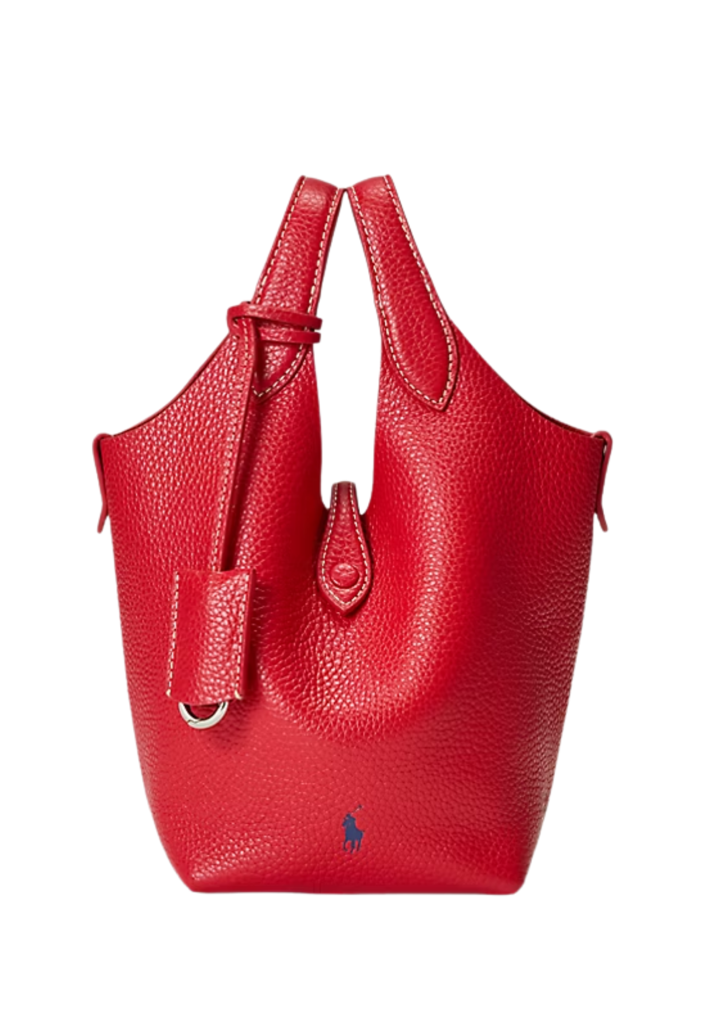 RALPH LAUREN WOMEN Polo Play Leather Small Tote & Crossbody Cherry